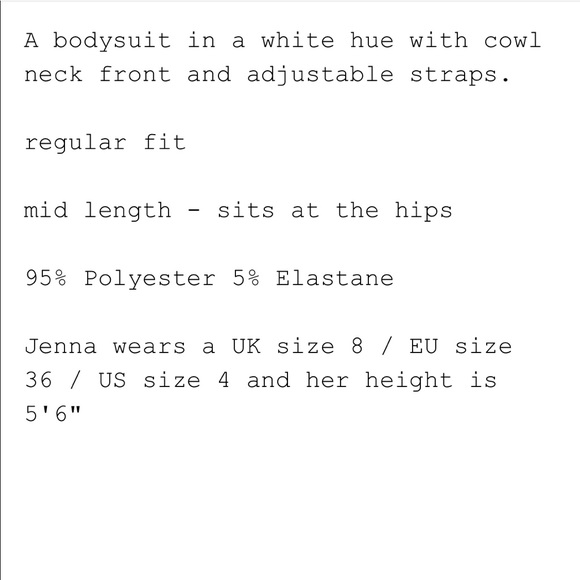 NWT Missguided white cowl neck bodysuit - Picture 5 of 6